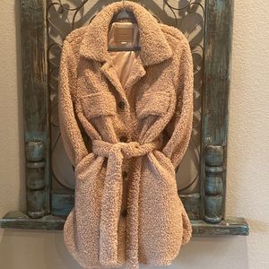 Blank NYC camel/beige faux fur/Sherpa coat